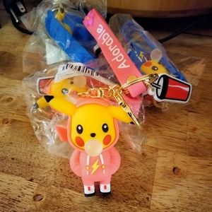 Picachu keychains in different colors